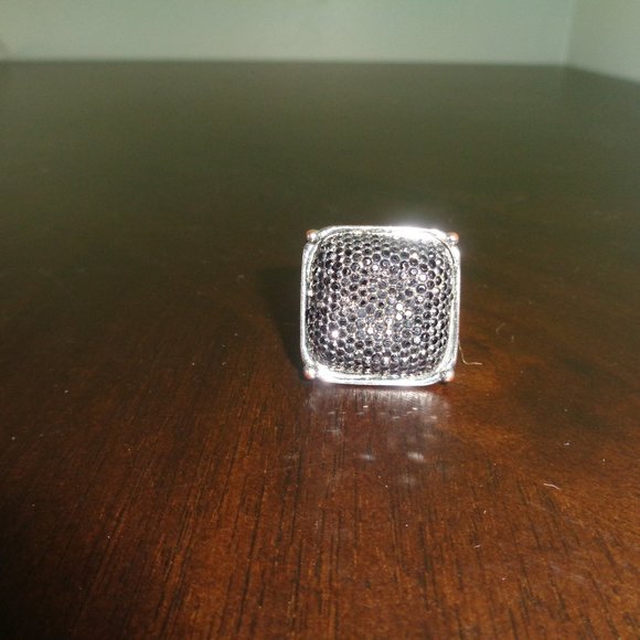 Beaded square ring- costume jewelry - Picture 2 of 10